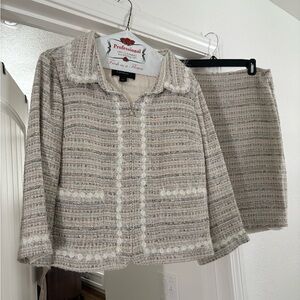 St John Chic Tweed Jacket and Skirt Set